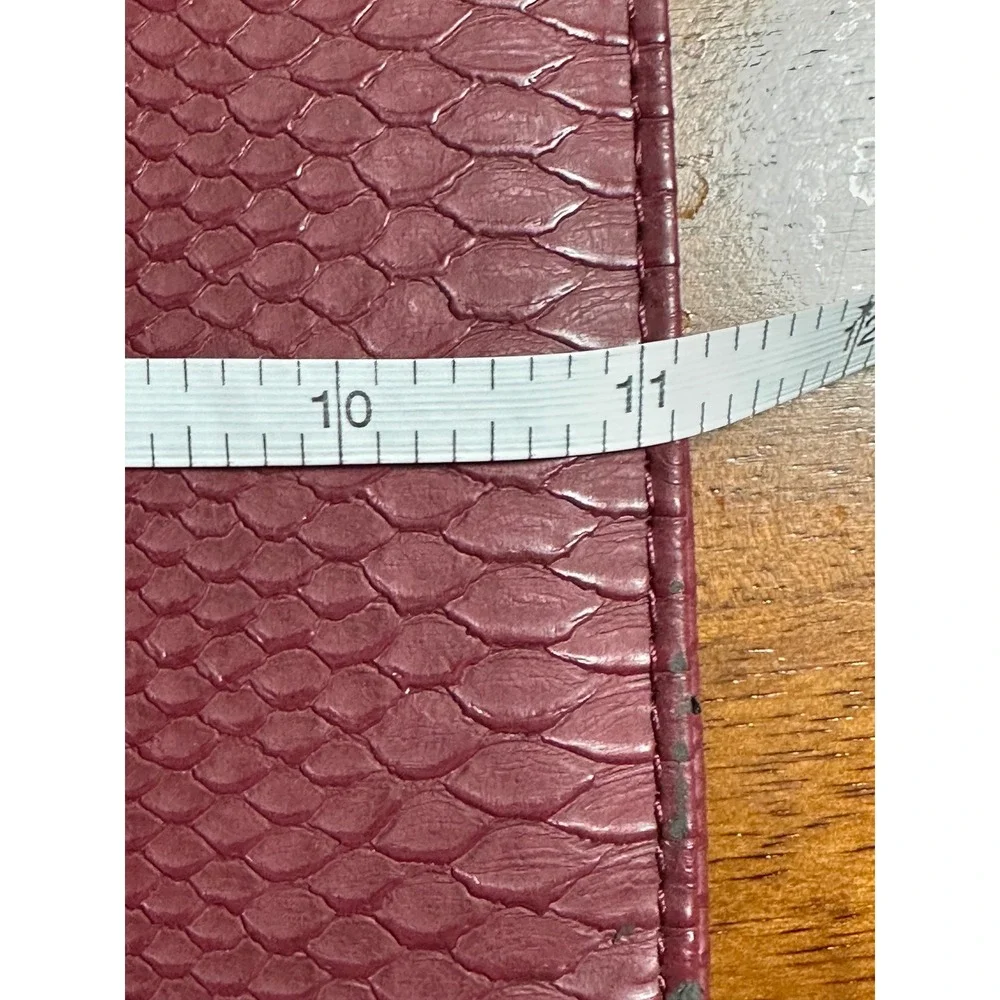 ALDO Snake Embossed Clutch Purse Burgundy Chain Strap Evening Bag‎